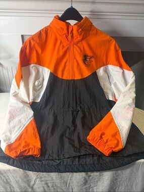 MLB Baltimore Orioles Orange Black White Windbreaker Jacket